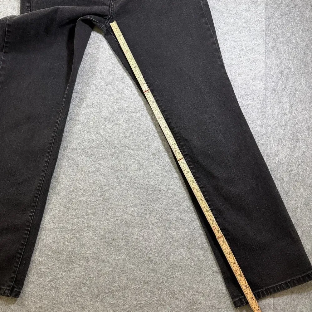 Levi's 505 Straight Leg Jeans Womens 12 Black Faded Denim Button Fly Mid Rise